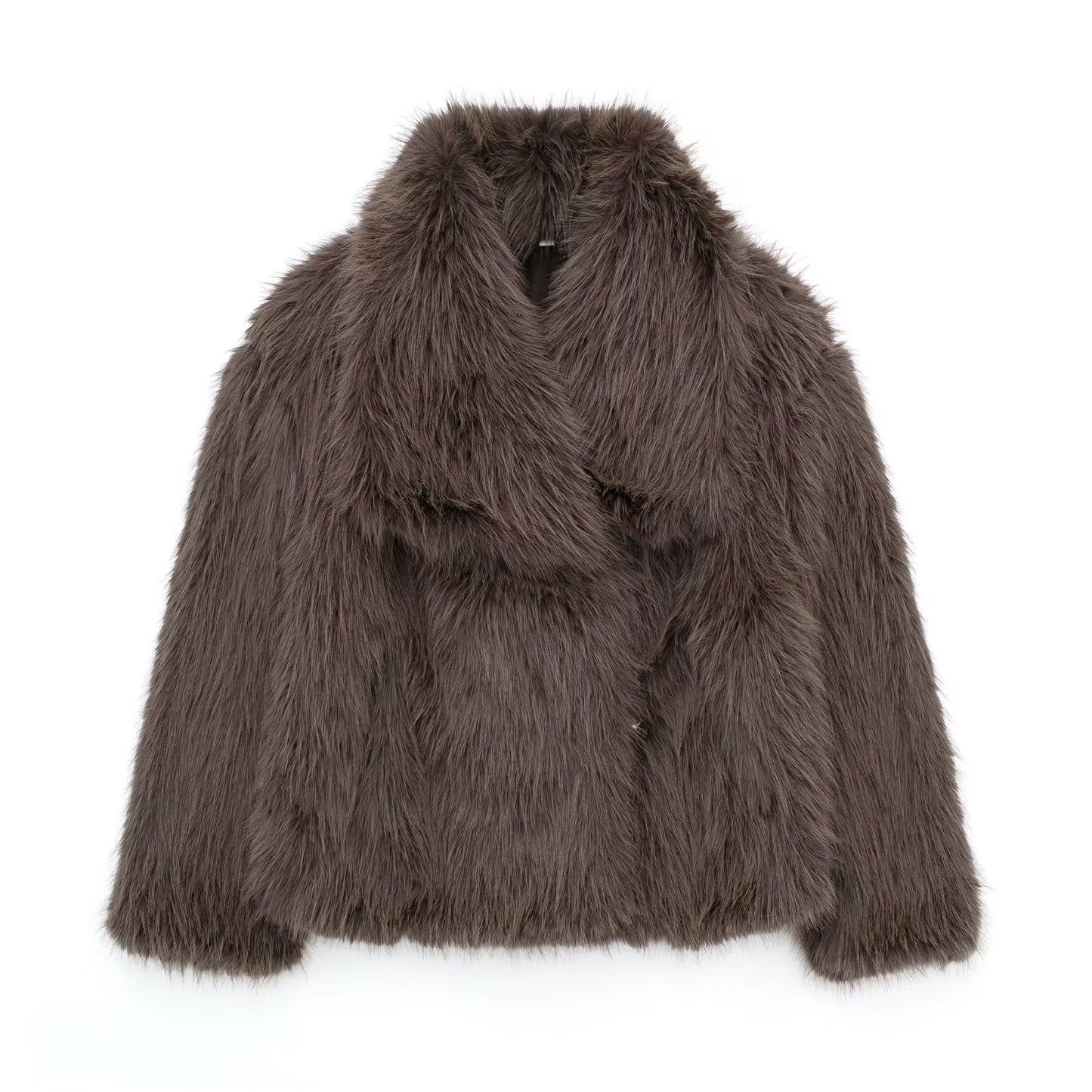 House of Luna | Luxe Plush Winter Coat – Thick Lapel Faux Fur Outwear