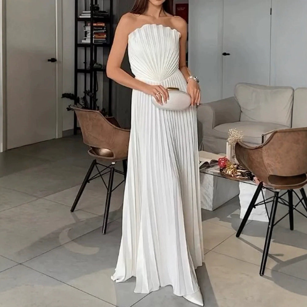 House of Luna | Celeste Shell Pleated Gown