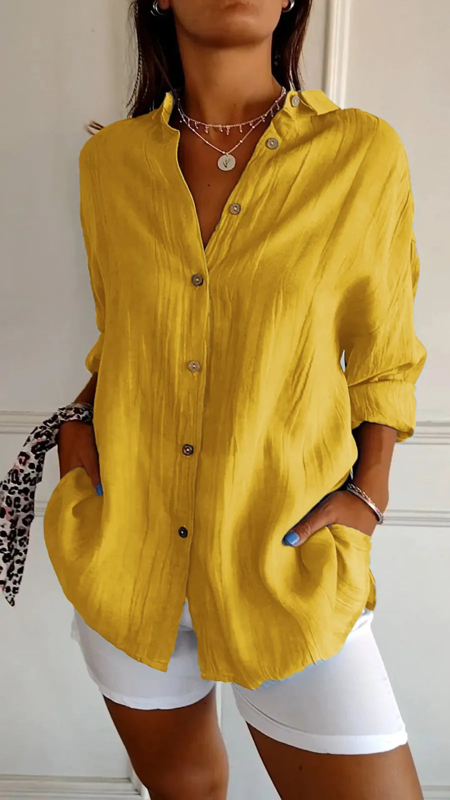 House of Luna | Laidback Luxe Shirt – Lightweight Collared Tunic Blouse