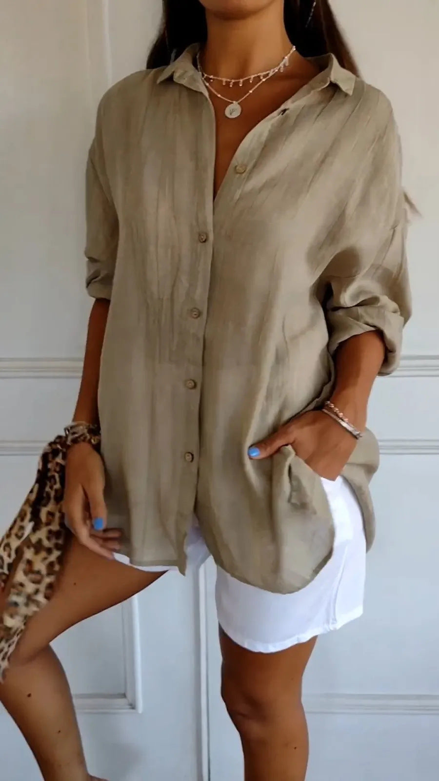 House of Luna | Laidback Luxe Shirt – Lightweight Collared Tunic Blouse