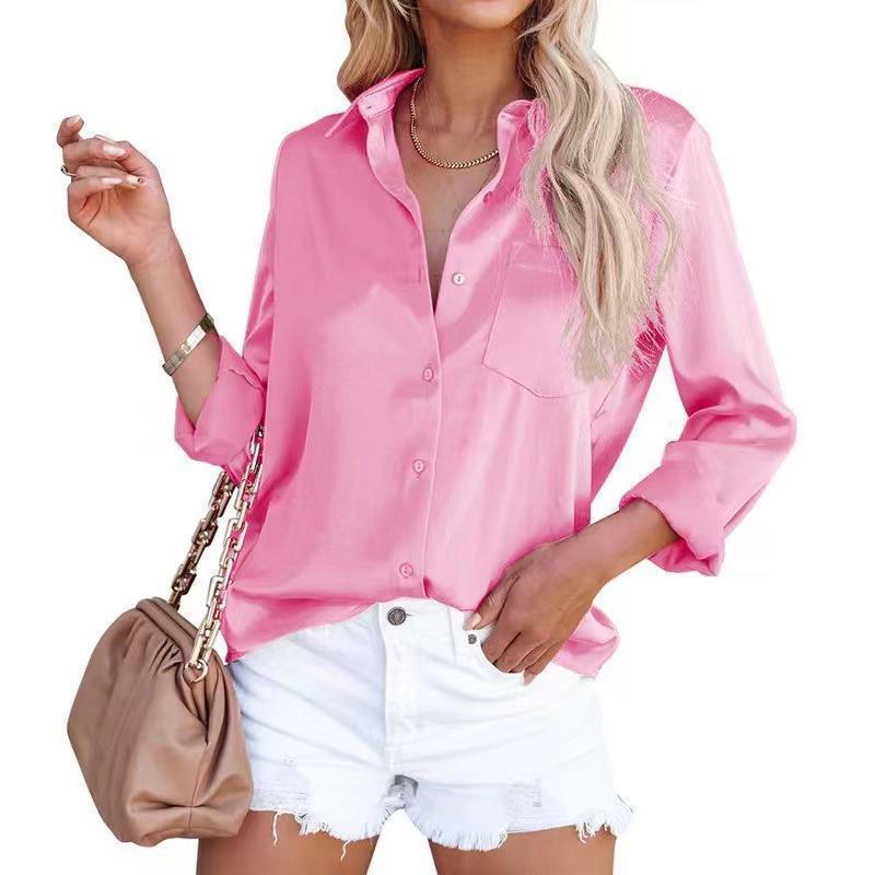 House of Luna | Classic Button Blouse – V-Neck Long Sleeve Shirt
