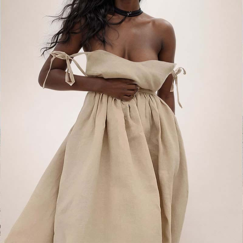 House of Luna | Soleil Linen Tie-Strap Dress
