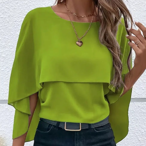 House of Luna | Crew Neck Layered Blouse