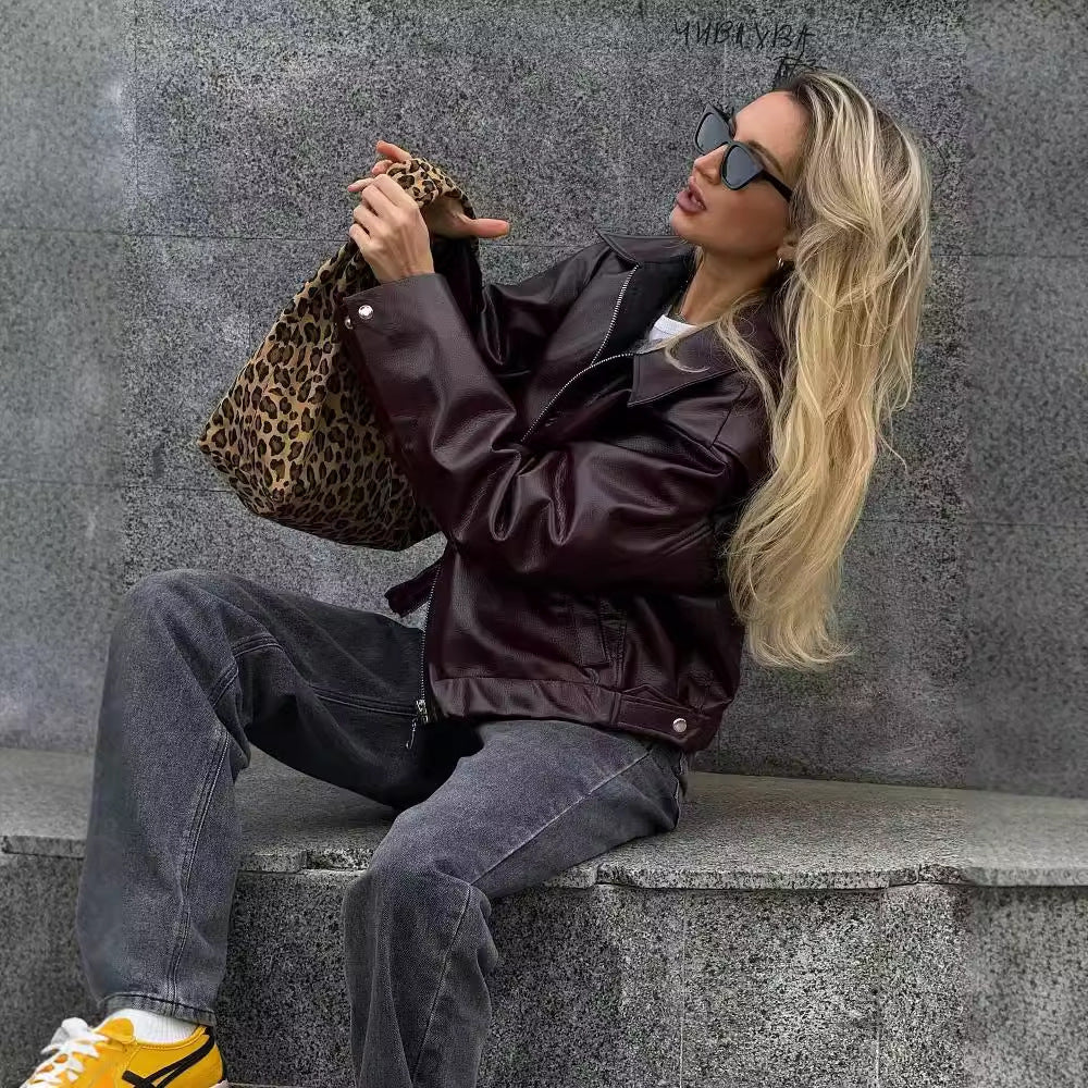 House of Luna | Zip-Up Faux Leather Jacket
