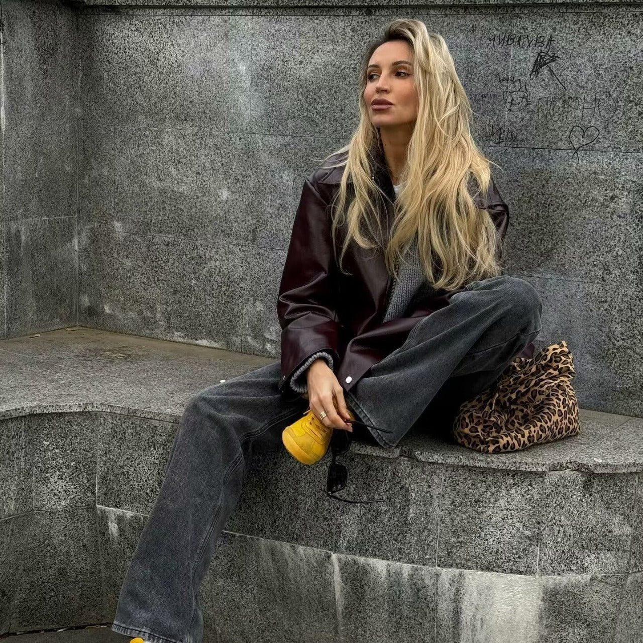 House of Luna | Zip-Up Faux Leather Jacket