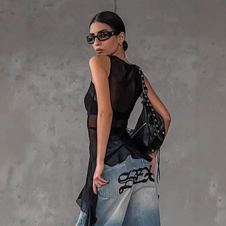 House of Luna | Black Tulle Statement Top