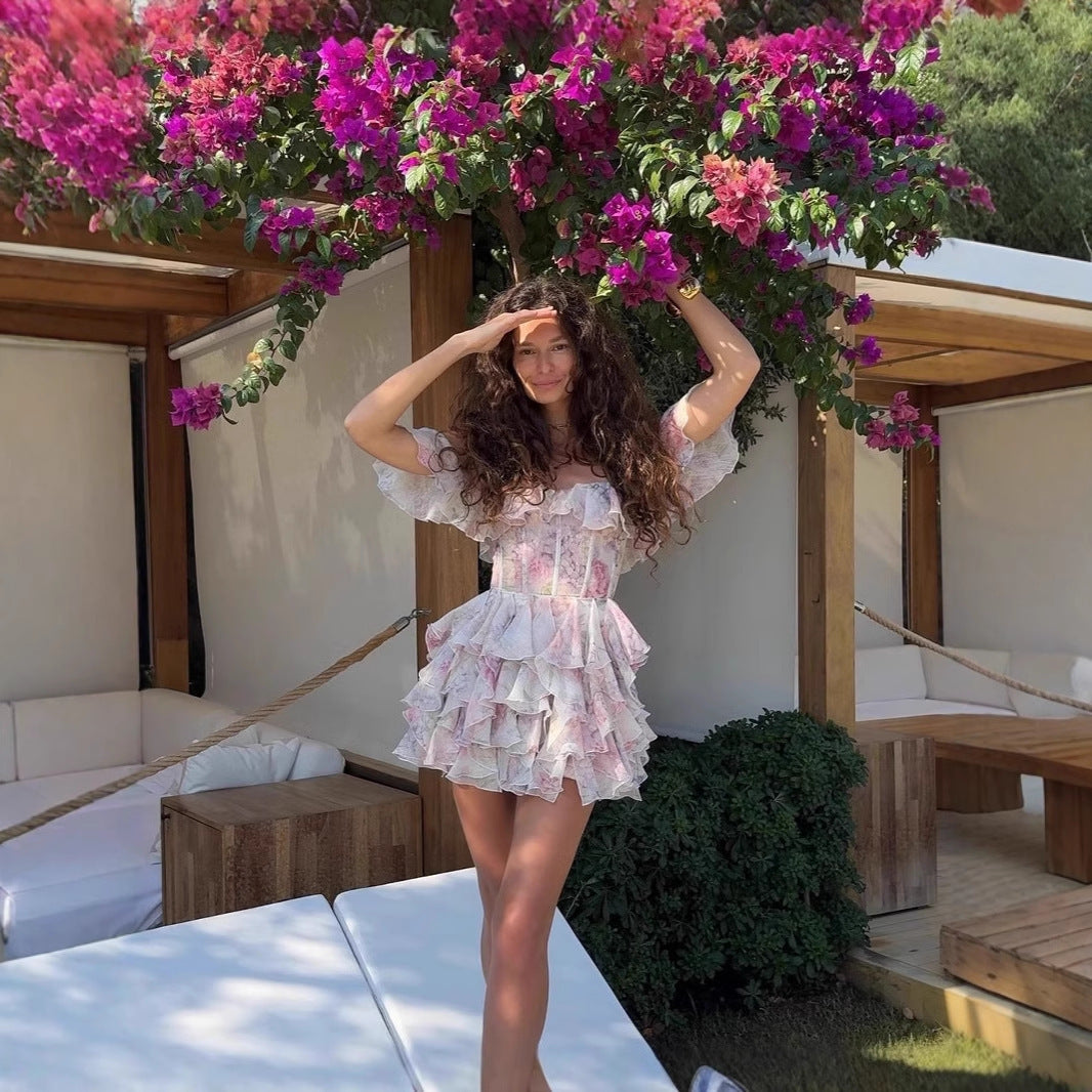 House of Luna | Blush Petal Ruffle Dress