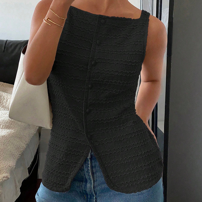 House of Luna | Ribbed Corset Tank – Y2K Button-Down Sculpt Top