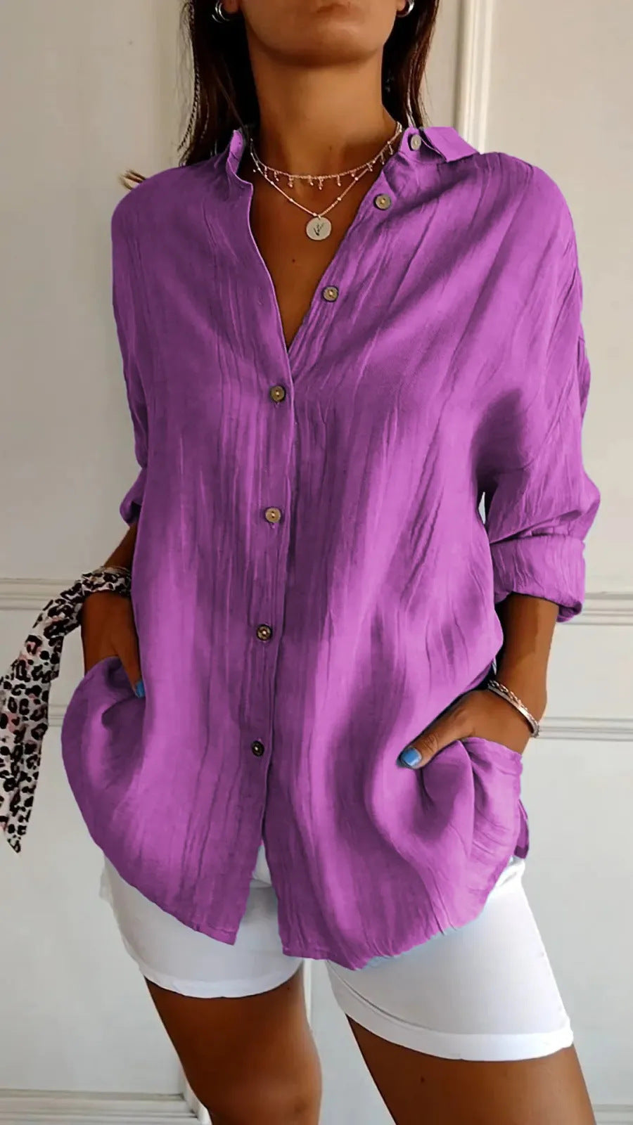 House of Luna | Laidback Luxe Shirt – Lightweight Collared Tunic Blouse