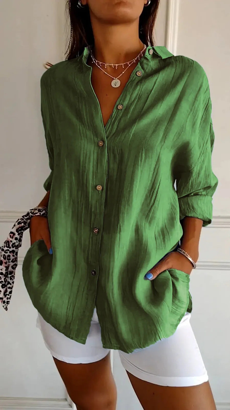 House of Luna | Laidback Luxe Shirt – Lightweight Collared Tunic Blouse