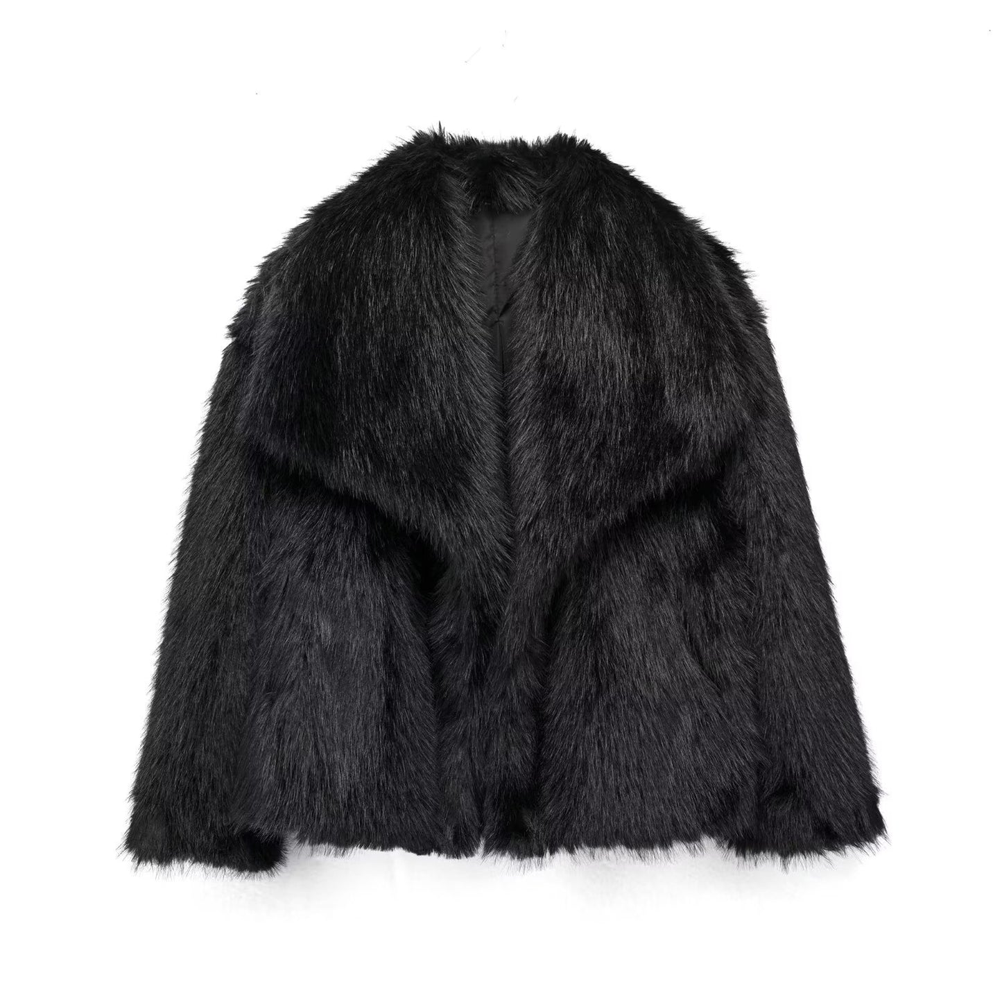 House of Luna | Luxe Plush Winter Coat – Thick Lapel Faux Fur Outwear