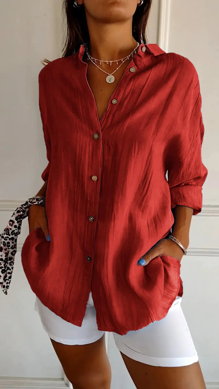 House of Luna | Laidback Luxe Shirt – Lightweight Collared Tunic Blouse