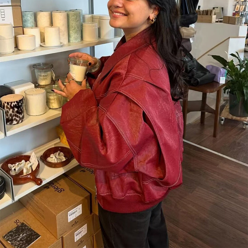 House of Luna | Faux Leather Oversized Jacket