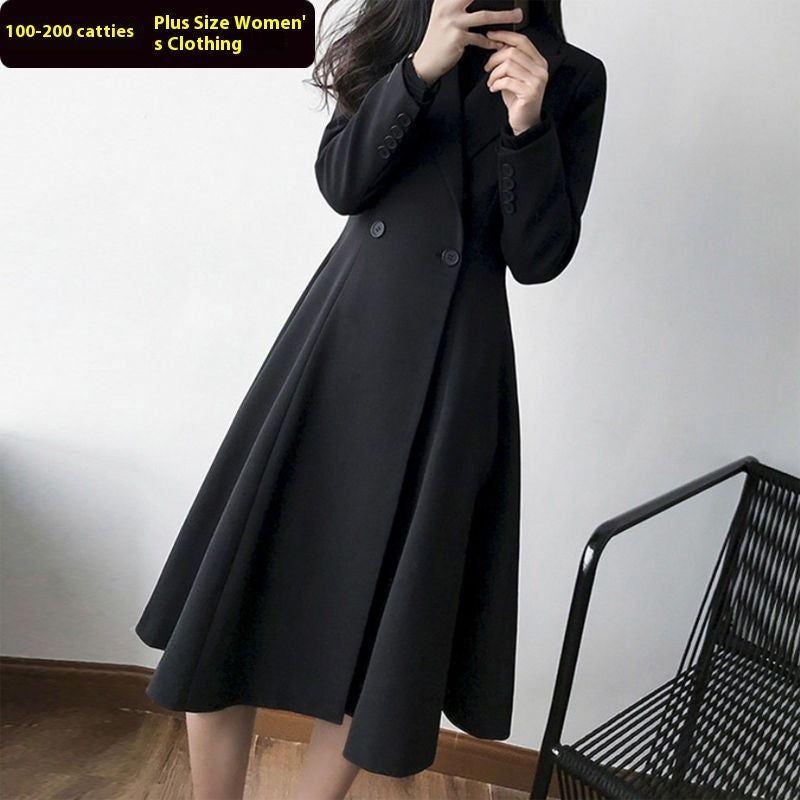 House of Luna | Noir Flare Trench – Elegant A-Line Winter Overcoat