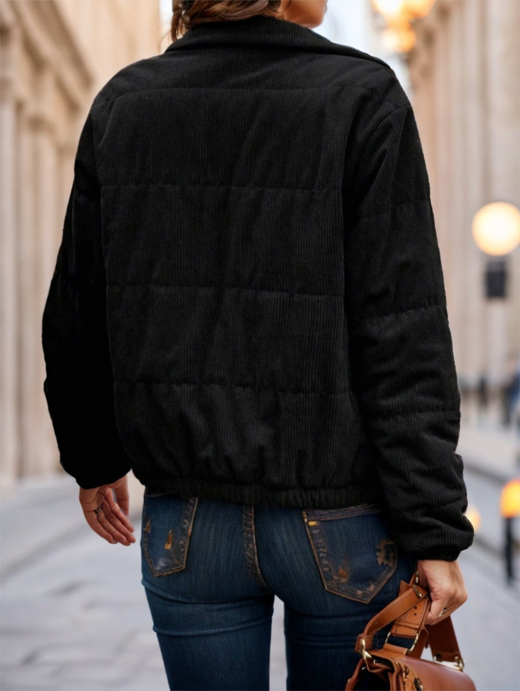 House of Luna | Haven Bomber – Fleece-Lined Fall Zip Jacket