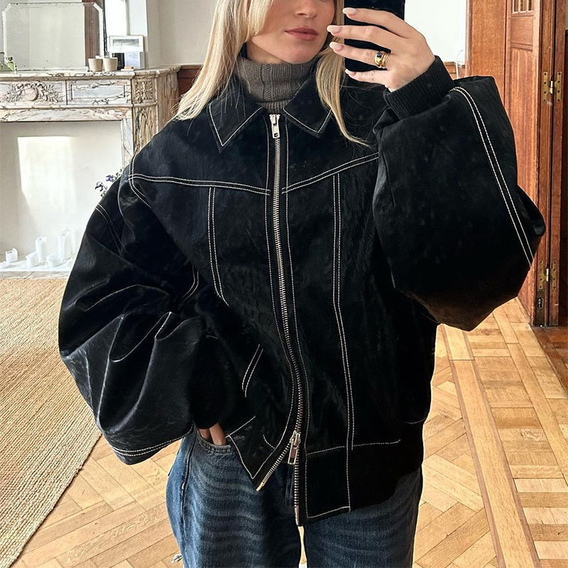 House of Luna | Faux Leather Oversized Jacket