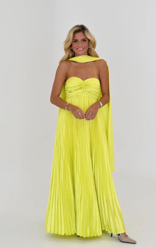 House of Luna | Seraphina Pleated Maxi – Satin Elegance