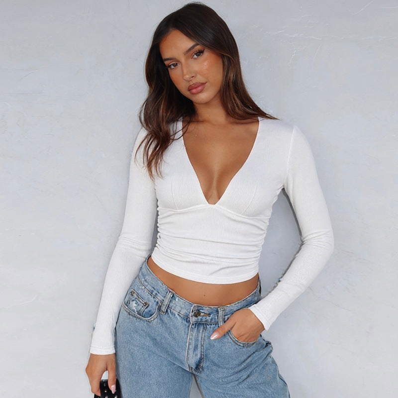 House of Luna | V-Neck Ribbed Crop Top