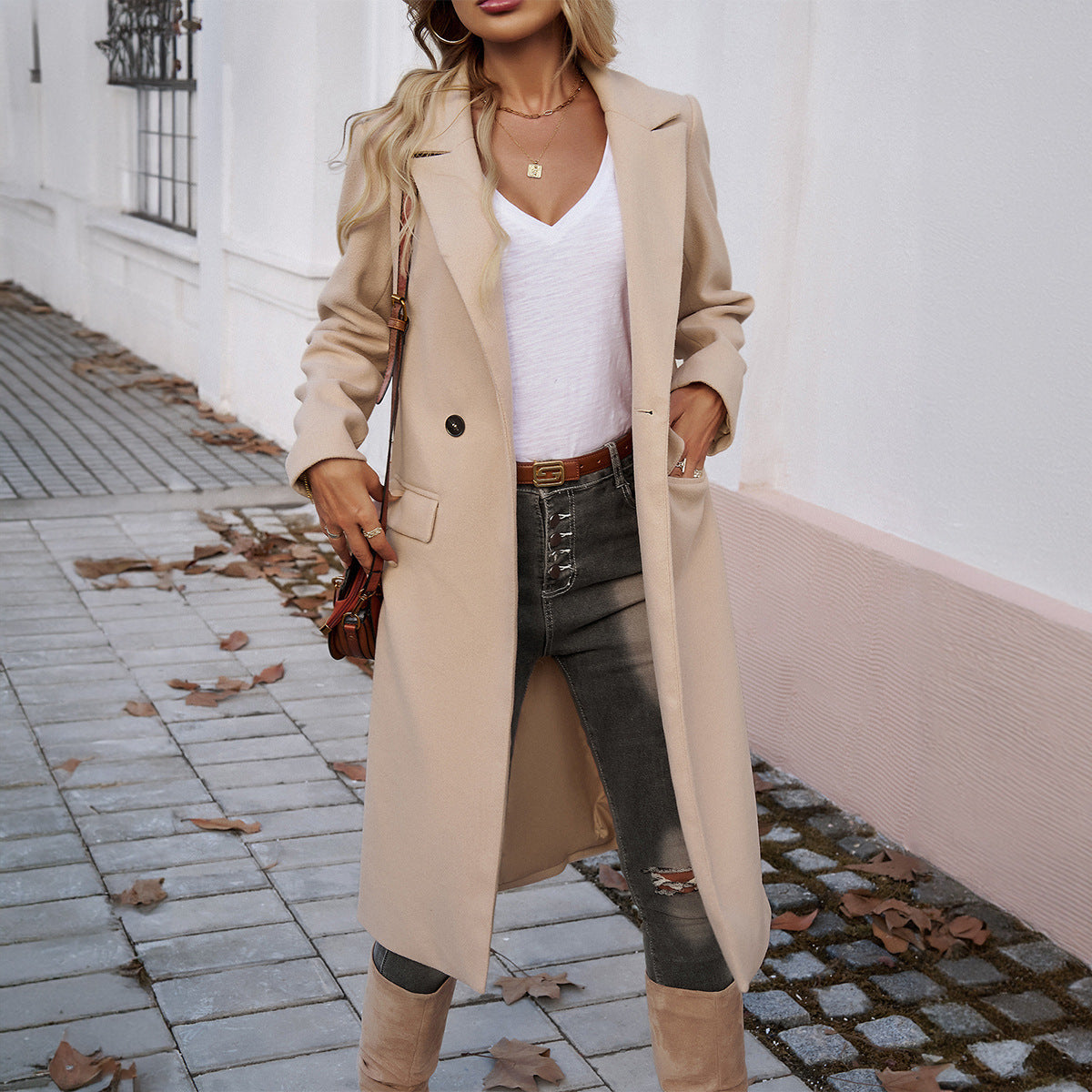 House of Luna | Classic Longline Coat – Turn-Down Collar & Tailored Fit
