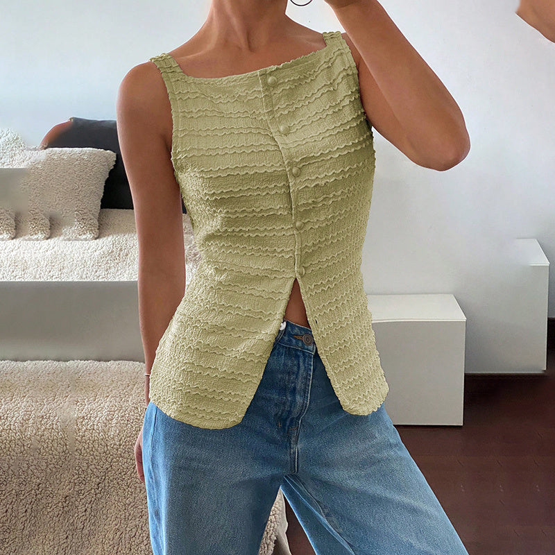 House of Luna | Ribbed Corset Tank – Y2K Button-Down Sculpt Top