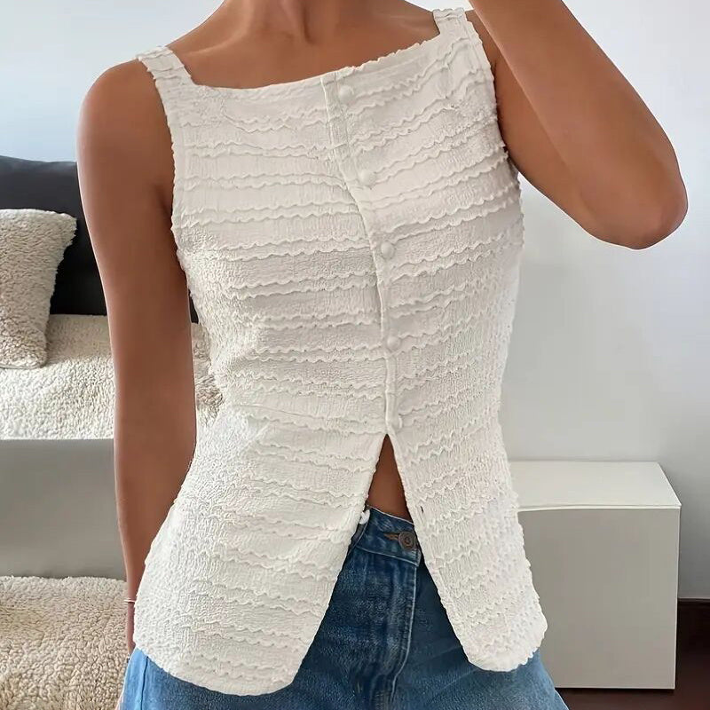 House of Luna | Ribbed Corset Tank – Y2K Button-Down Sculpt Top