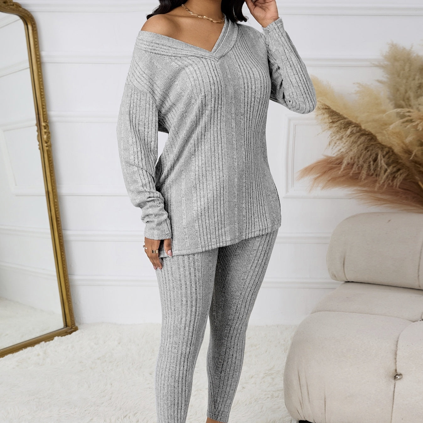 House of Luna | Slate Ribbed Set