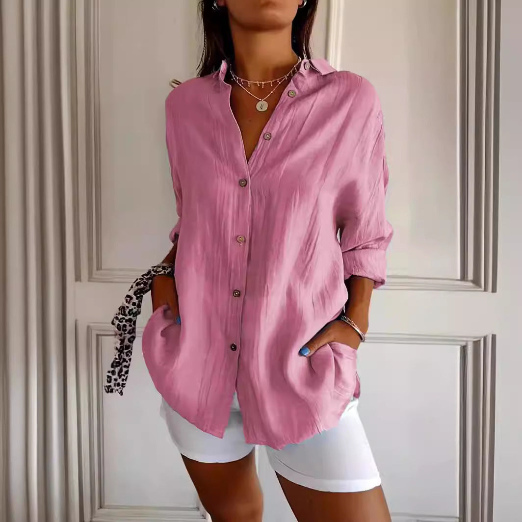 House of Luna | Laidback Luxe Shirt – Lightweight Collared Tunic Blouse