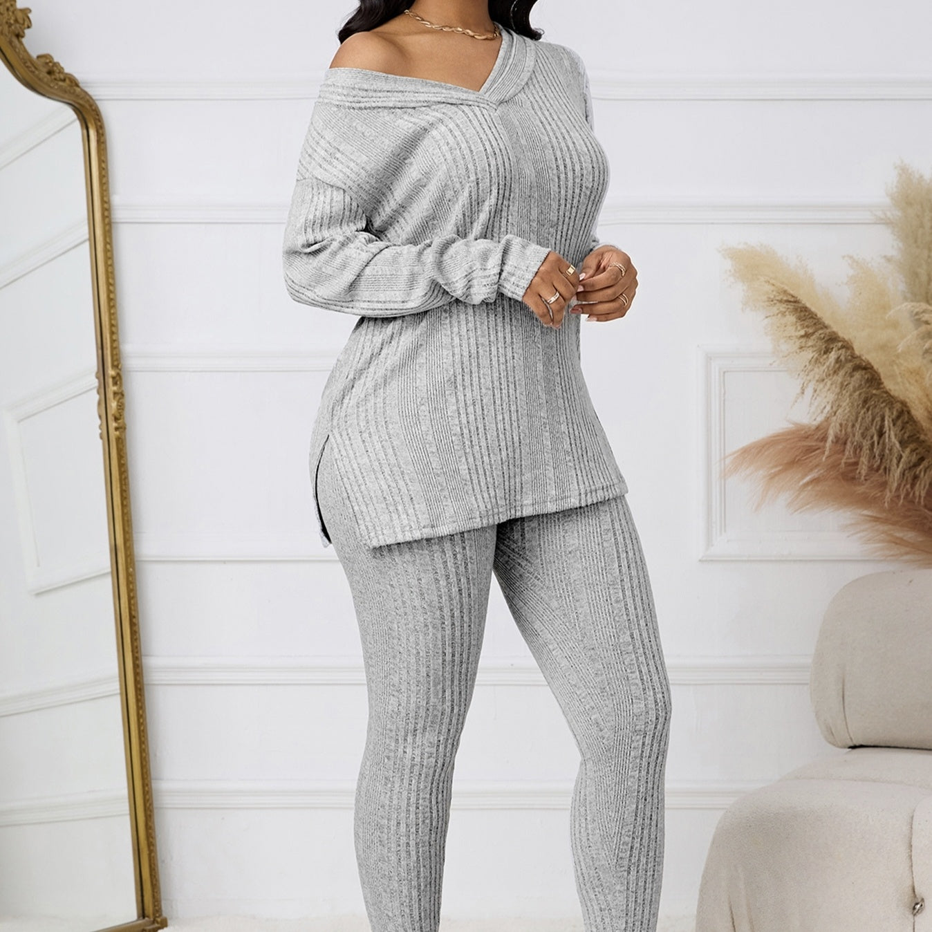 House of Luna | Slate Ribbed Set