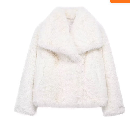 House of Luna | Luxe Plush Winter Coat – Thick Lapel Faux Fur Outwear