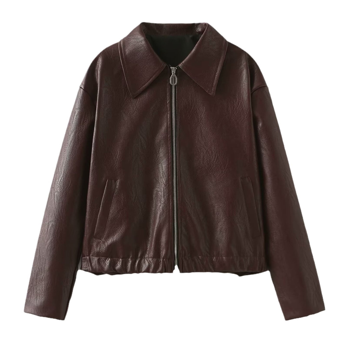 House of Luna | Zip-Up Faux Leather Jacket