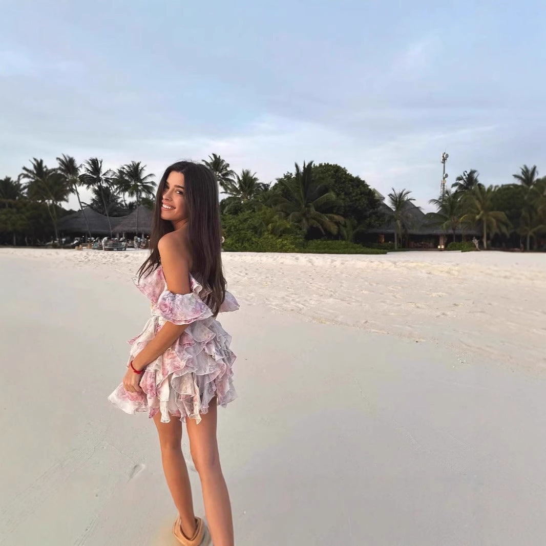 House of Luna | Blush Petal Ruffle Dress