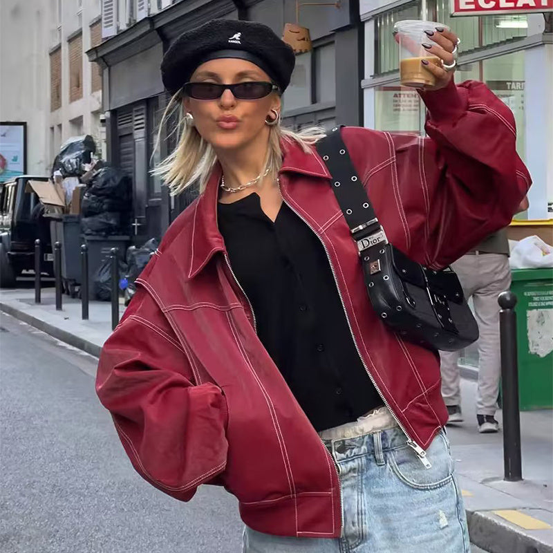 House of Luna | Faux Leather Oversized Jacket