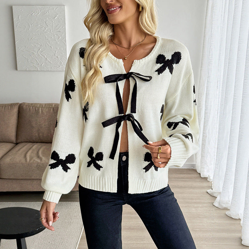 House of Luna | The Eloise Bow Cardigan
