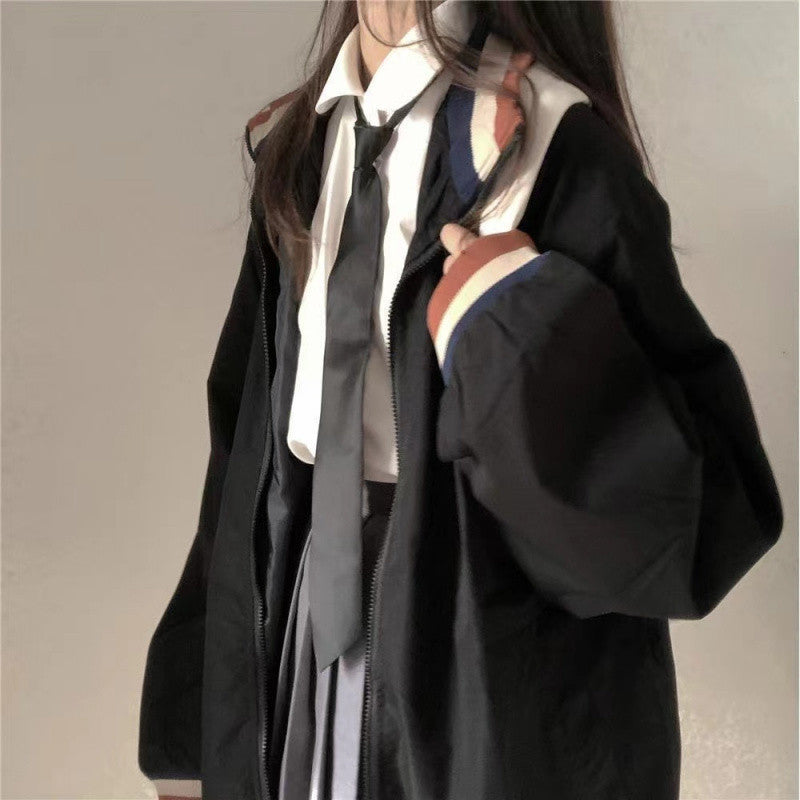 House of Luna | Edit Contrast Trim Coat – Plus Size Autumn Short Blazer