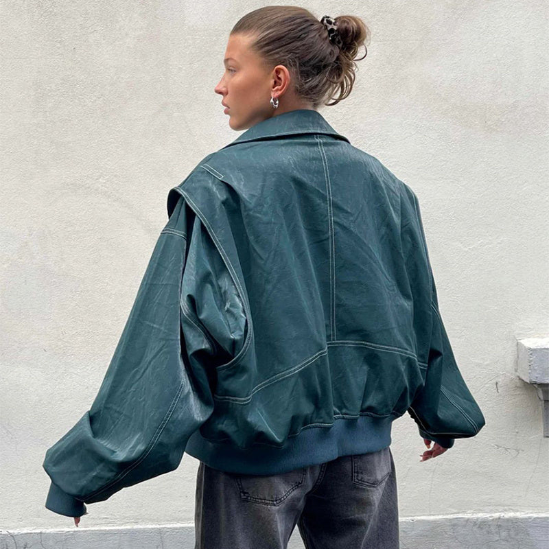 House of Luna | Faux Leather Oversized Jacket
