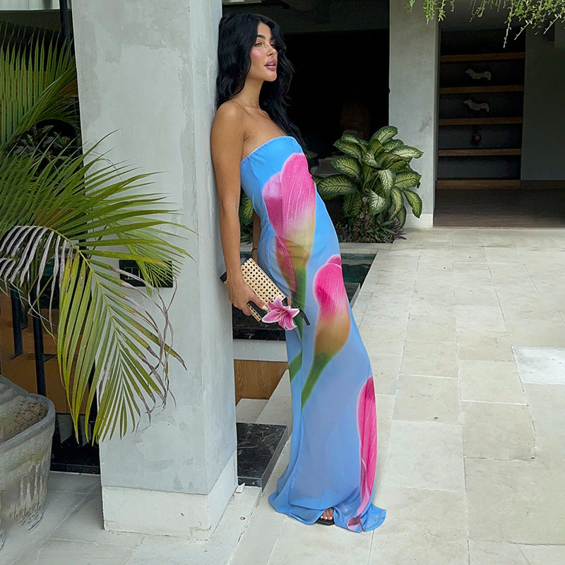 House of Luna | Color Bloom Strapless Dress