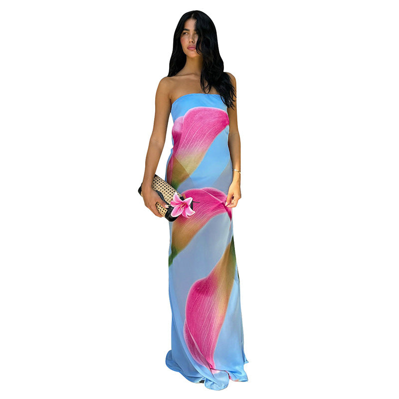House of Luna | Color Bloom Strapless Dress