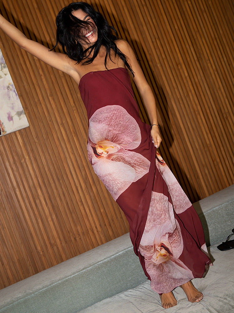 House of Luna | Color Bloom Strapless Dress