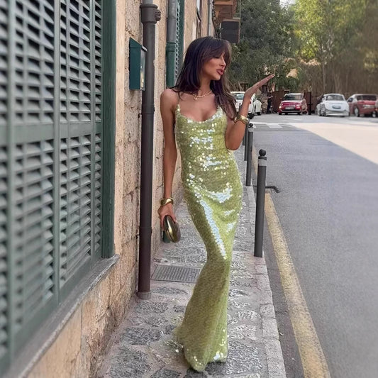 House of Luna | Siren Gown – Sequined & Backless