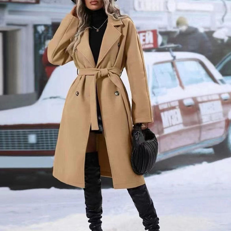 House of Luna | Classic Double-Breasted Trench Coat with Belt