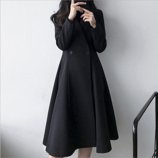 House of Luna | Noir Flare Trench – Elegant A-Line Winter Overcoat