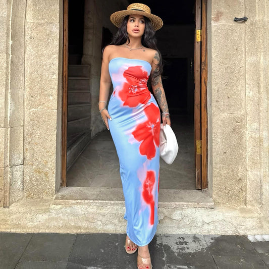 House of Luna | Seaside Bloom Bodycon Maxi