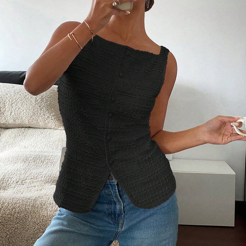 House of Luna | Ribbed Corset Tank – Y2K Button-Down Sculpt Top