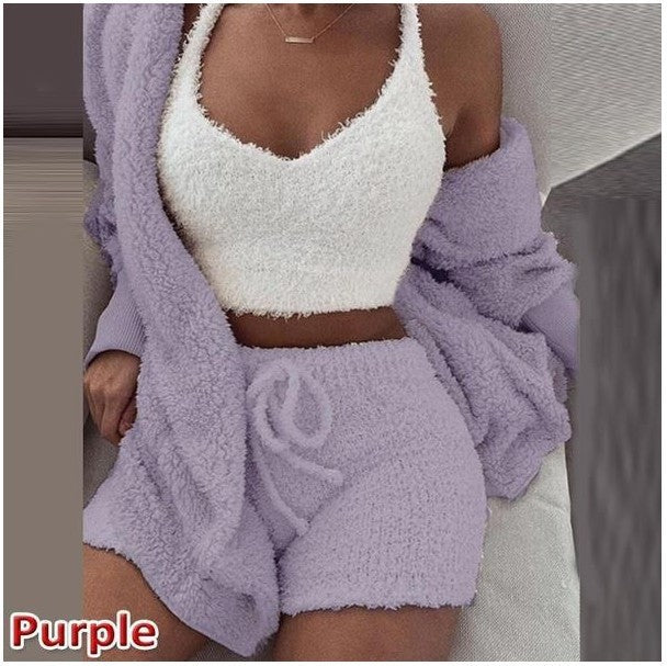 House of Luna | 3-Piece Plush Loungewear Set