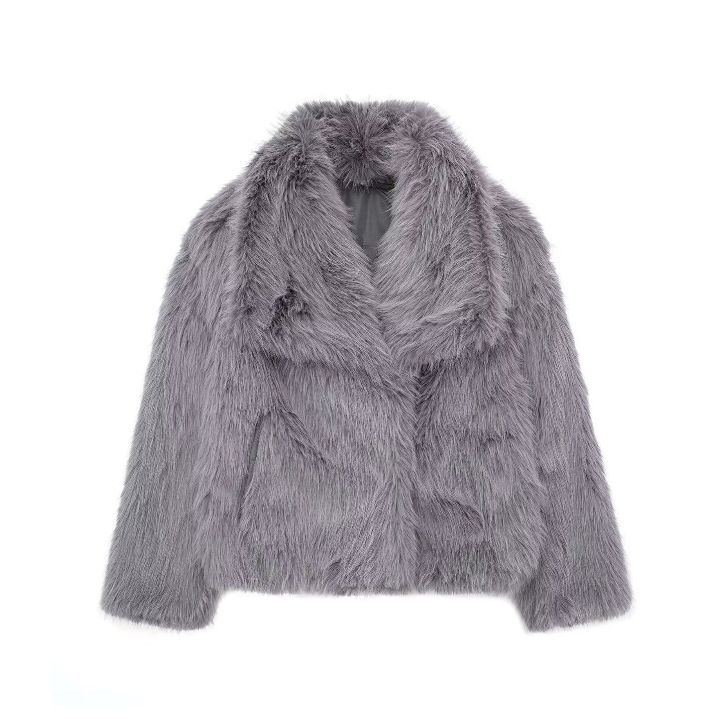 House of Luna | Luxe Plush Winter Coat – Thick Lapel Faux Fur Outwear