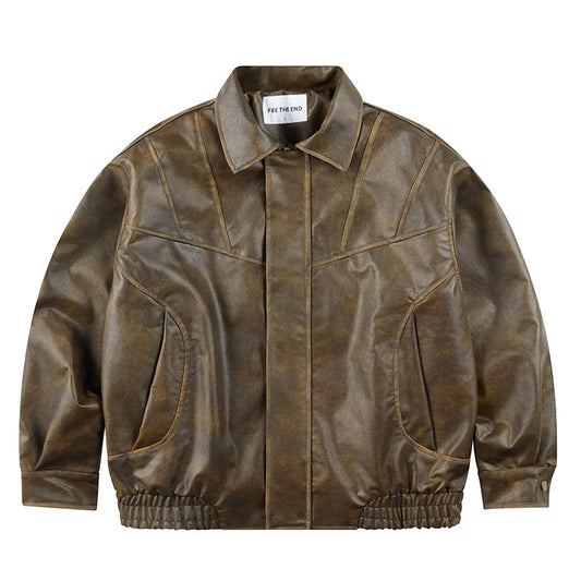 House of Luna | Revival Bomber Jacket – Vintage Faux Leather Streetwear