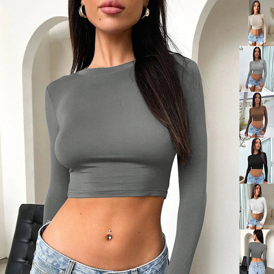 House of Luna | Slim Fit Y2K Long Sleeve Crop Tee