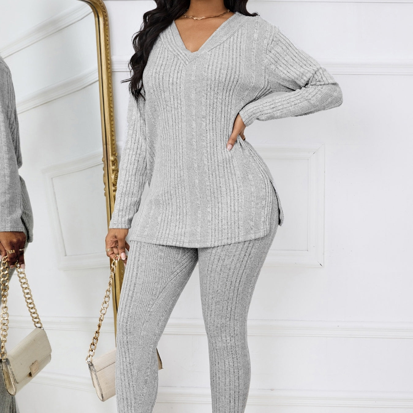 House of Luna | Slate Ribbed Set