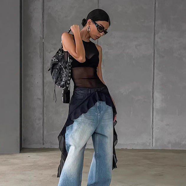 House of Luna | Black Tulle Statement Top
