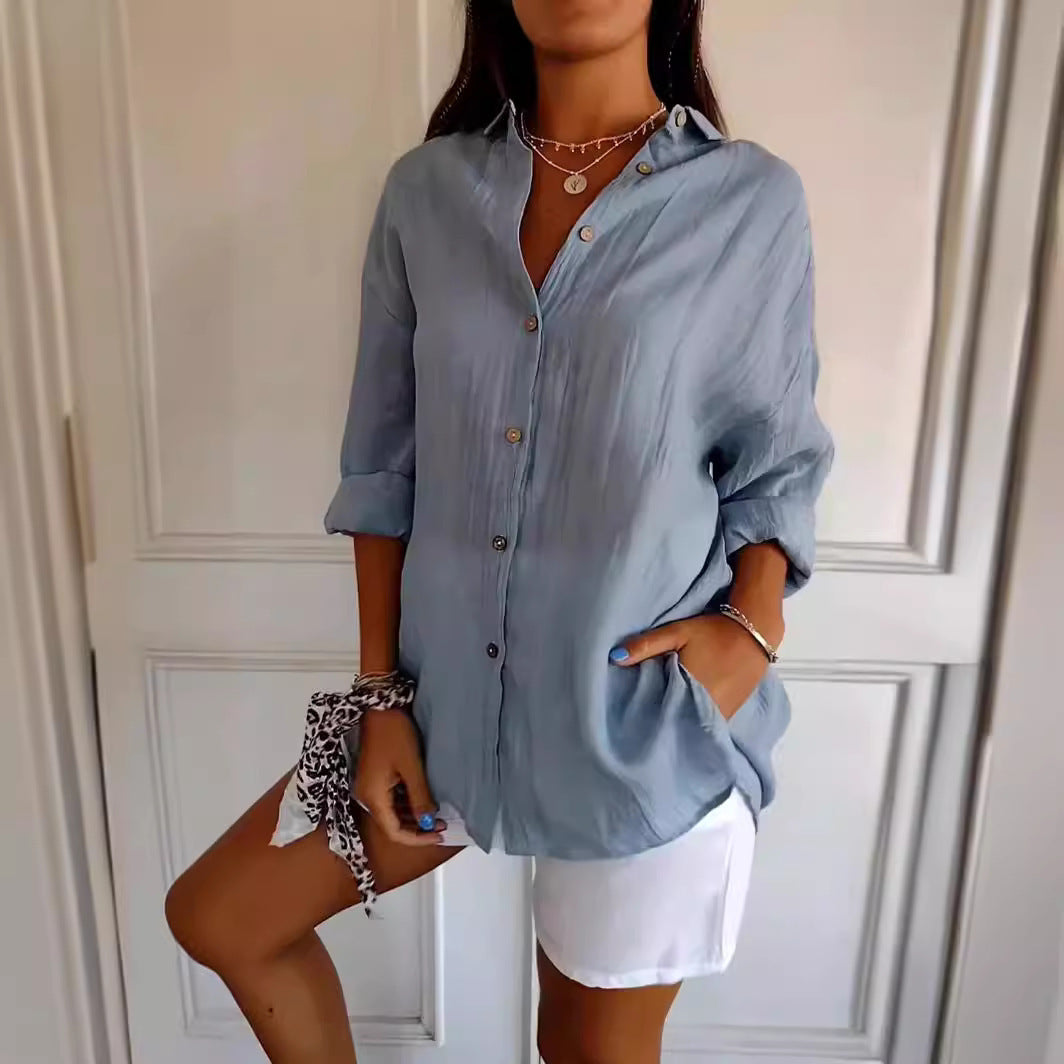 House of Luna | Laidback Luxe Shirt – Lightweight Collared Tunic Blouse